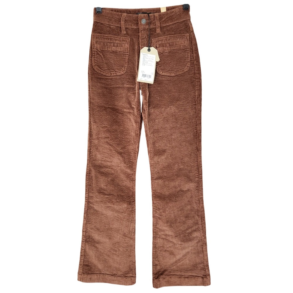 PRANA Traps Corduroy Pants Womens Brown Flare Organic Cotton Everyday‎ Essential
